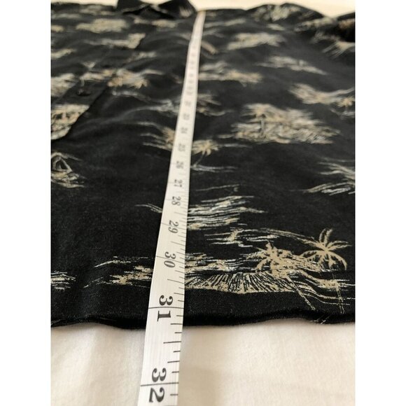 Tasso Elba Island Men's Button Up Tropical Shirt XXL Black Linen Blend Vacation - Picture 8 of 8